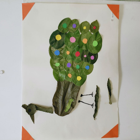 树叶贴画